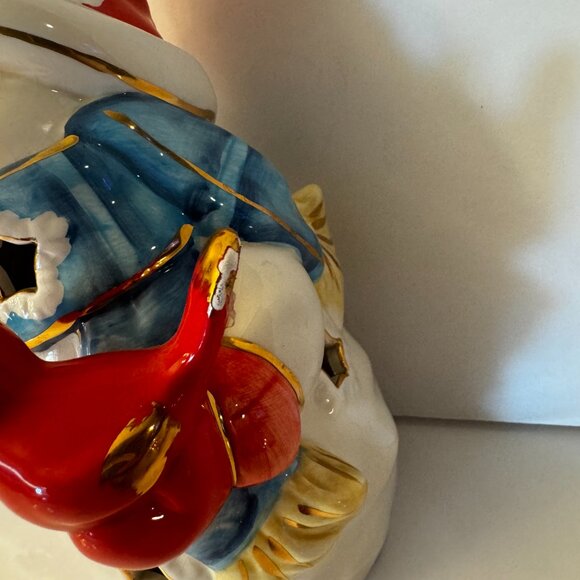 Christmas Snowman Cardinal Ceramic Lighted Figurine Gold Paint Highlights Gift - Picture 5 of 13